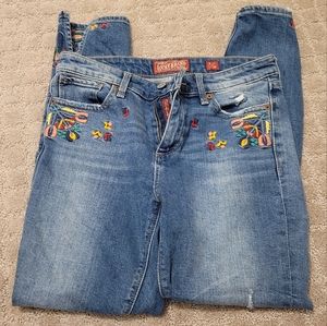 Lucky Brand Ava skinny embroidered jeans